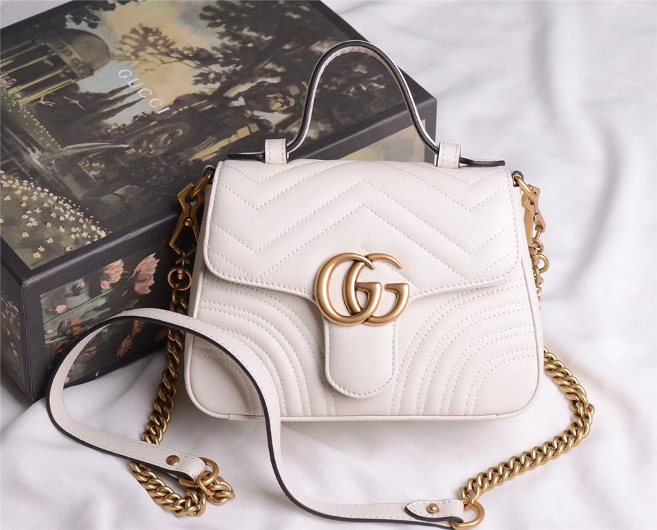 Gvc*1 Marmont mini top Crossbady handle bag with White 547260