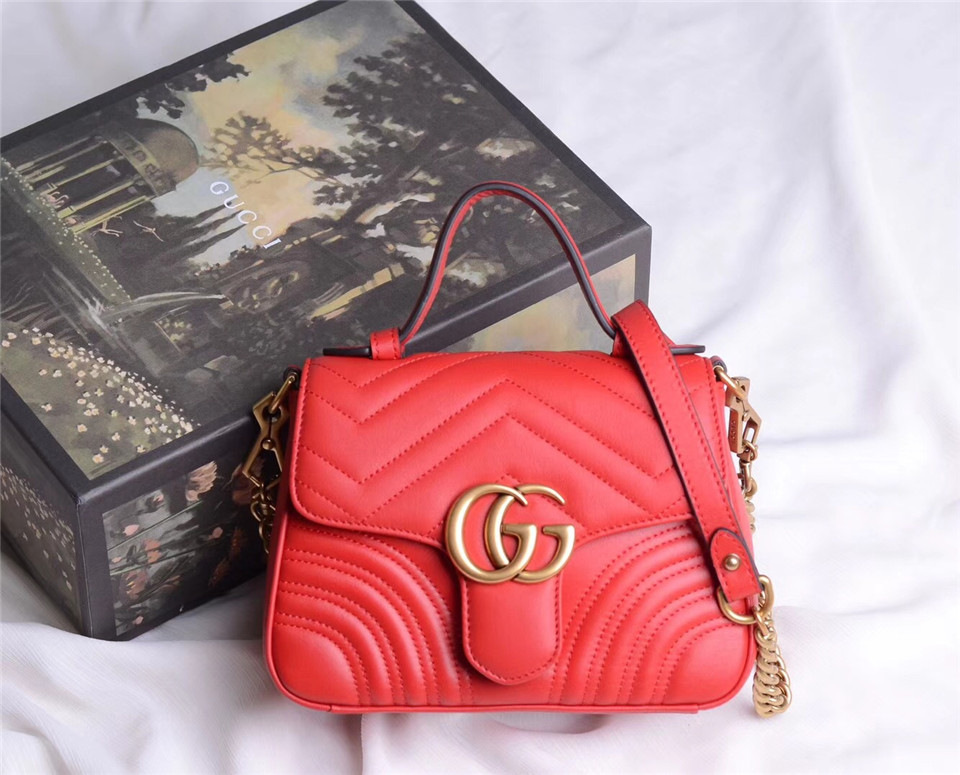 Gvc*1 Marmont mini top Crossbady handle bag with Red 547260