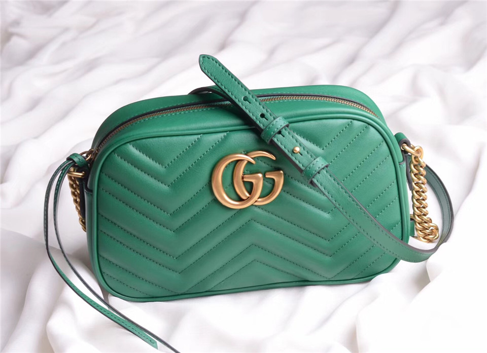Gvc*1 Marmont small matelassé shoulder Green bag