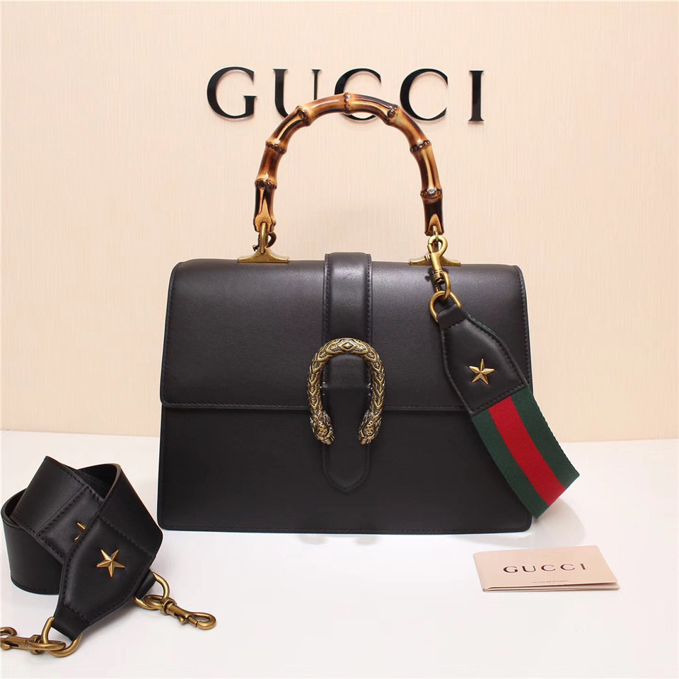 Gvc*1 Women's Dionysus Leather Top Handle Bag 421999 Black