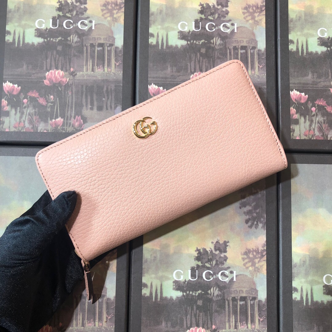 Gvc*1 Leather zip around wallet Pink