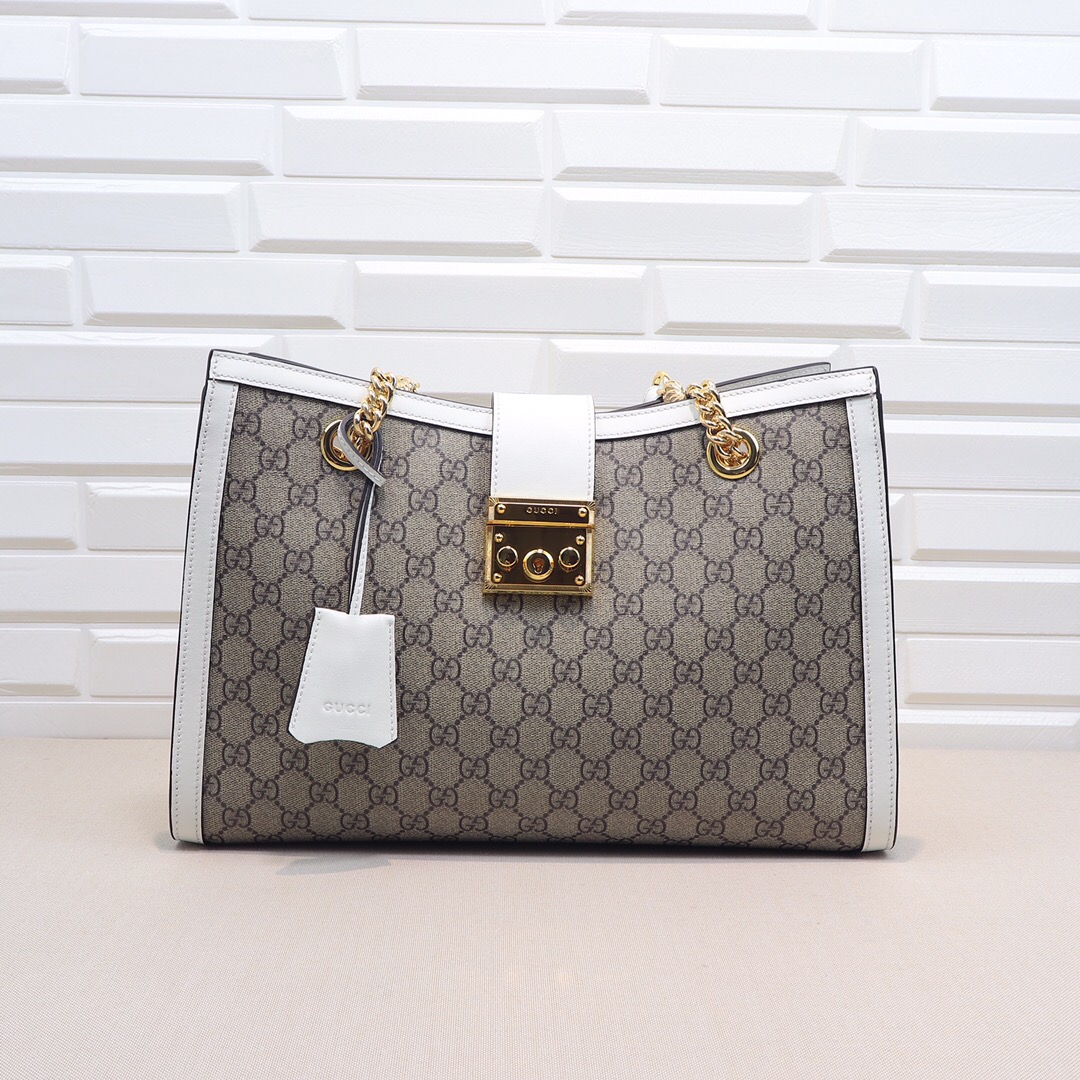 Gvc*1 Padlock medium GG Tote bag White 479197