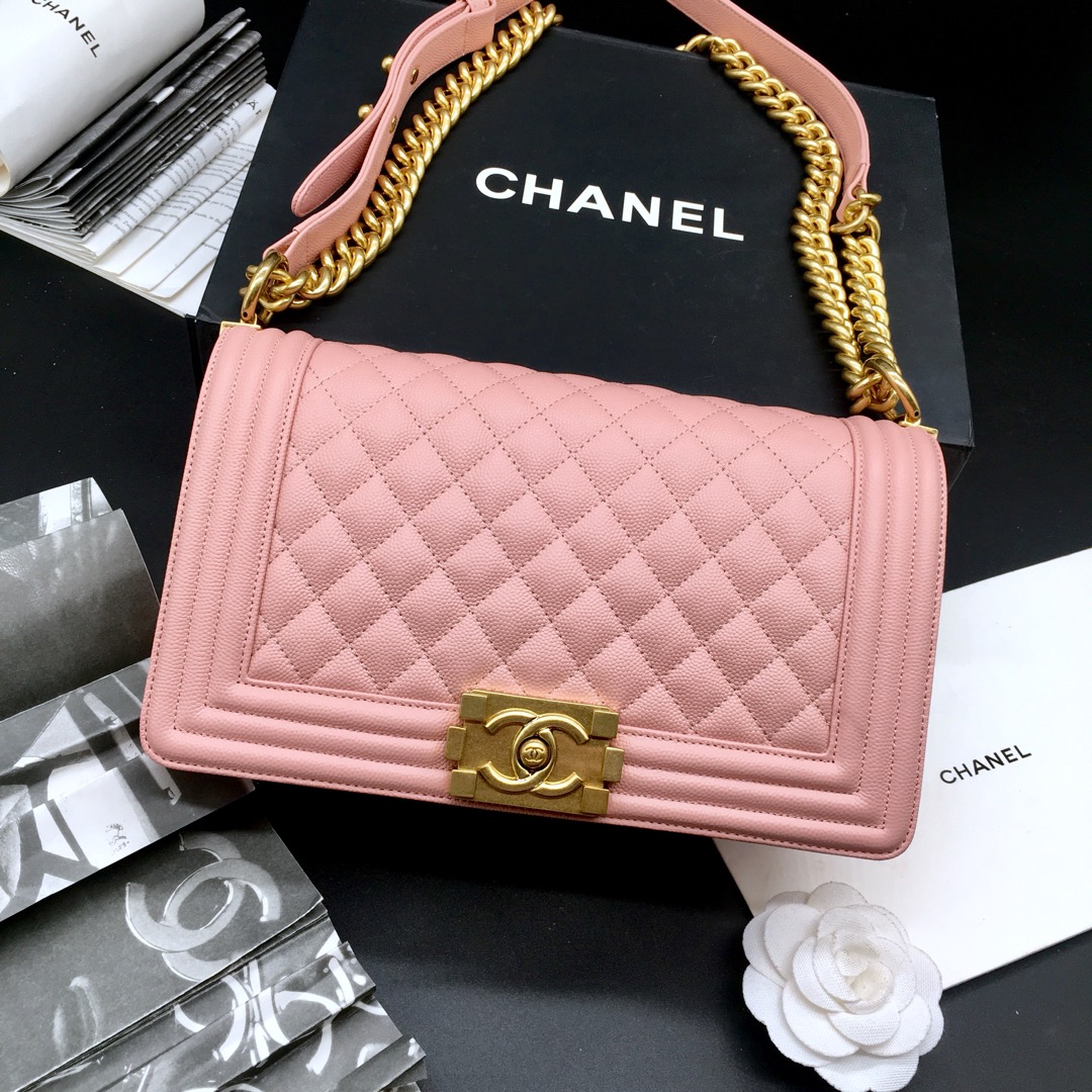 Ch**el Leboy bag Caviar 25cm Pink