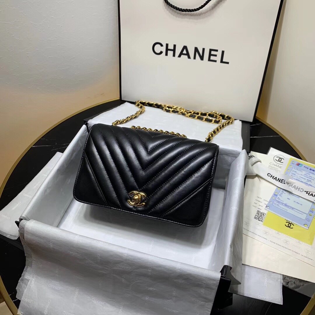 Ch**el 2019 New Lambskin mini bag Black
