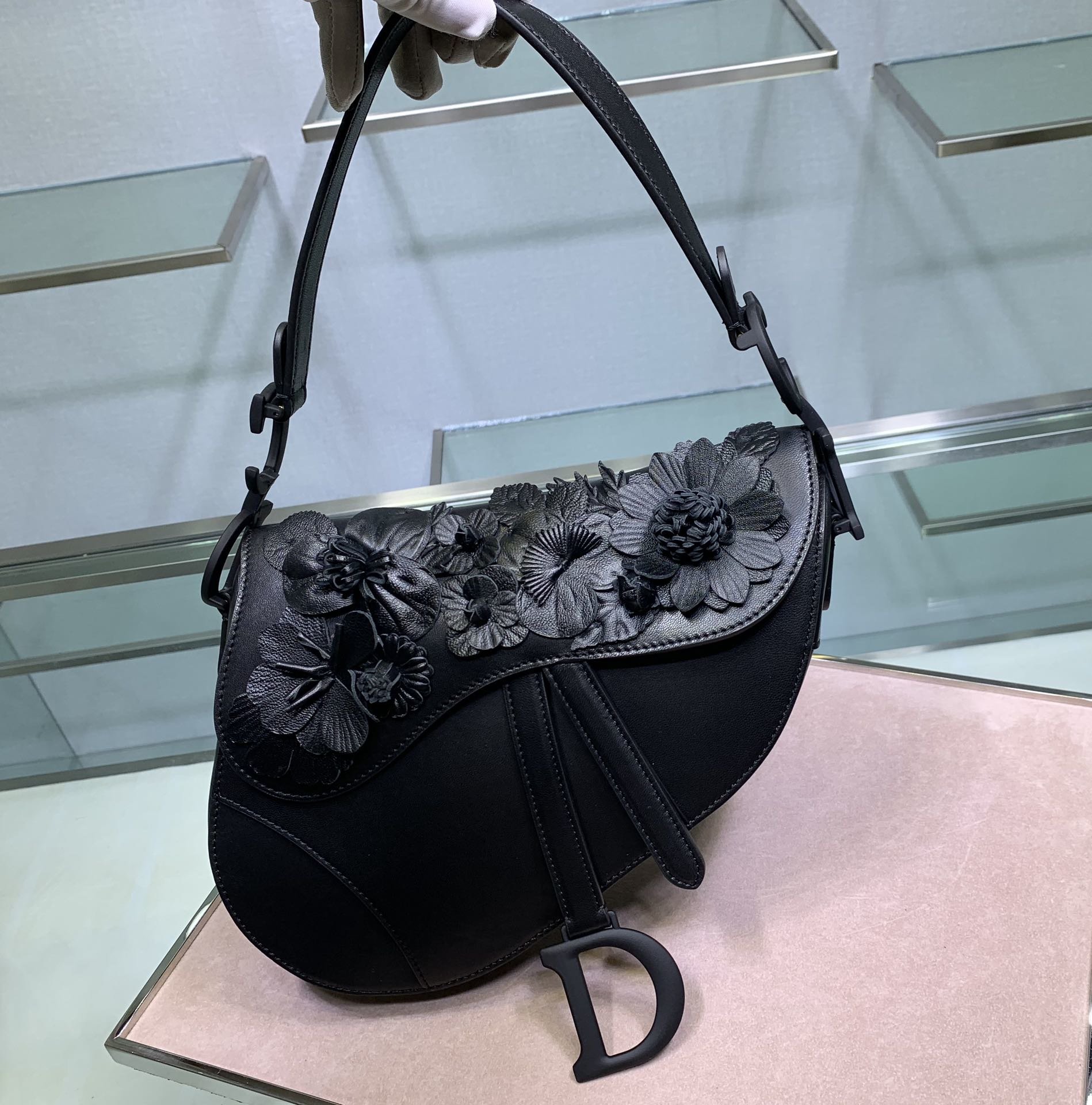 D10r Saddle rose des vents bag M0446 Black