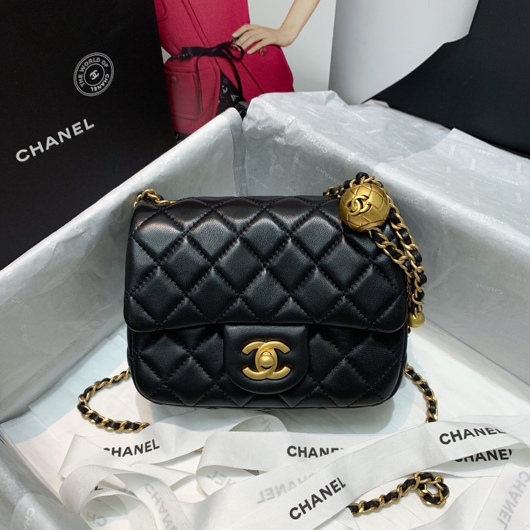 Ch**el Mini Flap Bag 17cm Black