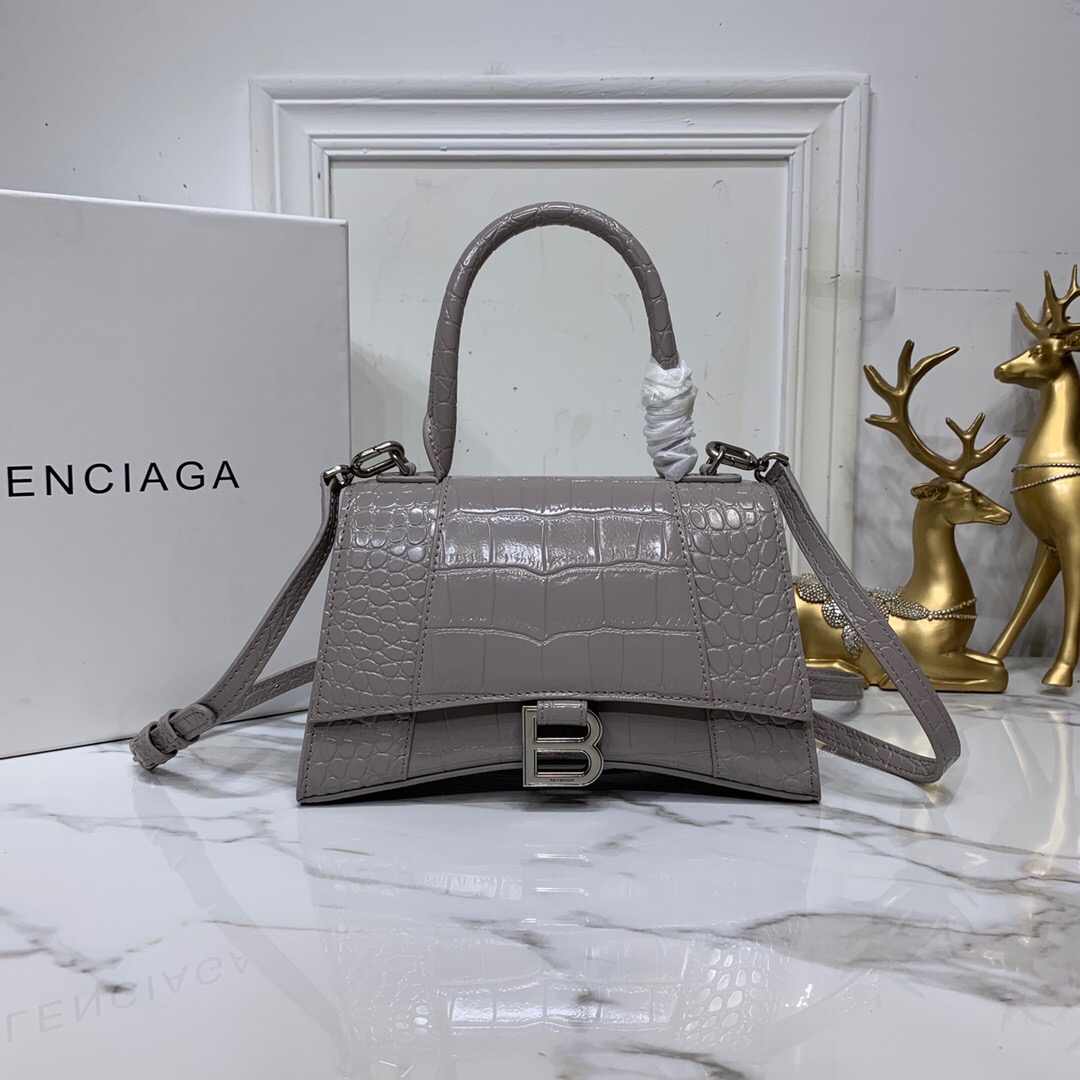 Ba1en*iaga Hourglass Bag 24cm Grey