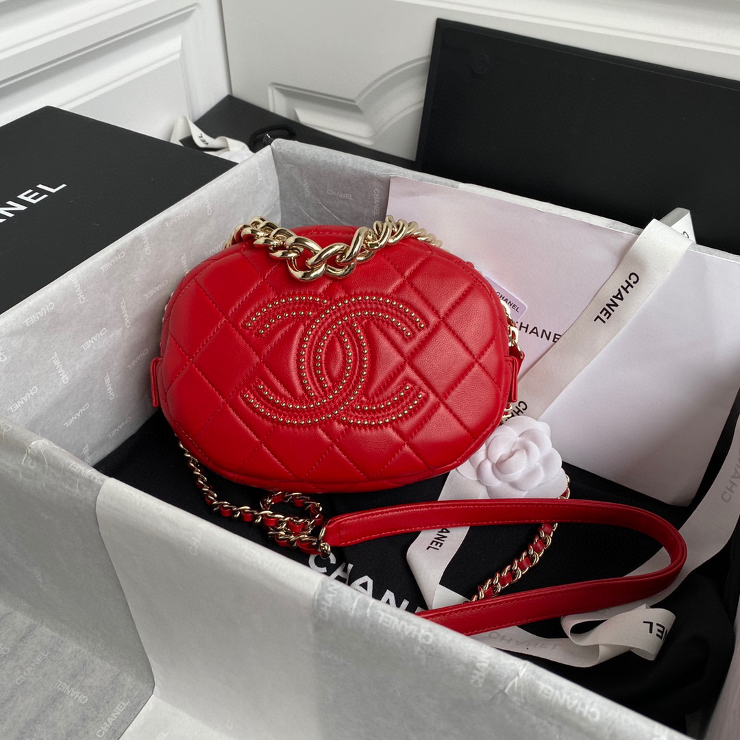 Ch**el Camera Case Lambskin Bag Red