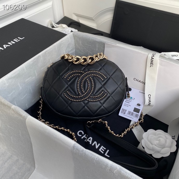 Ch**el Camera Case Lambskin Bag Black