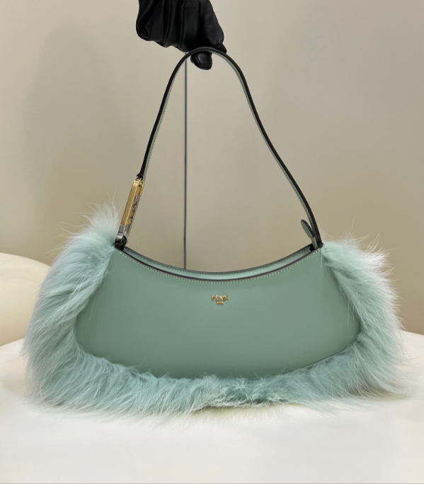 F**di O-Lock Clutch Bags Green