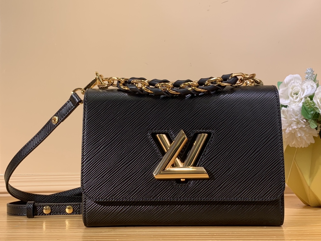 Bagsaaa L0vis Vvtt0n Twist MM Bag Black Epi grained - 23 x 17 x 9.5 cm