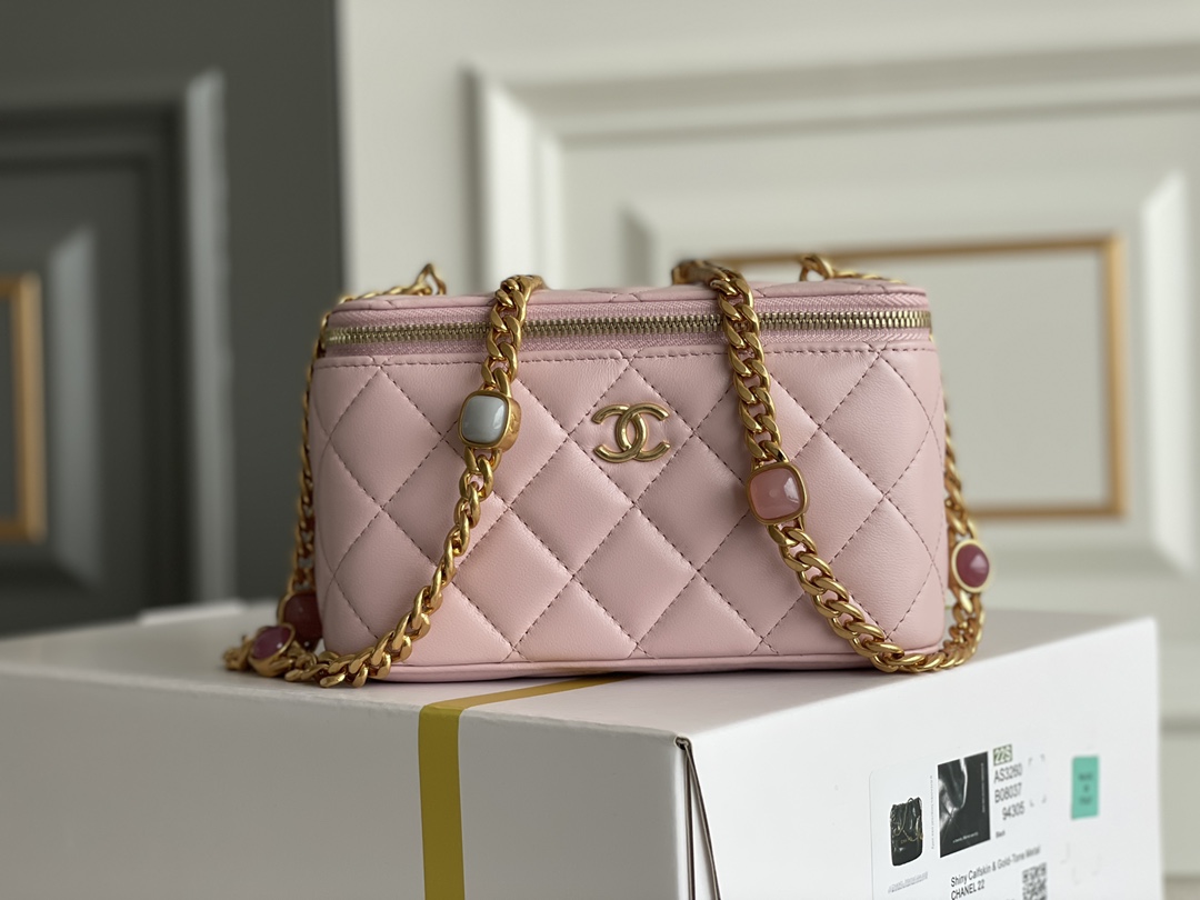 Bagsaaa nCh**el Vanity Pink Bag - 17x9.5x8cm
