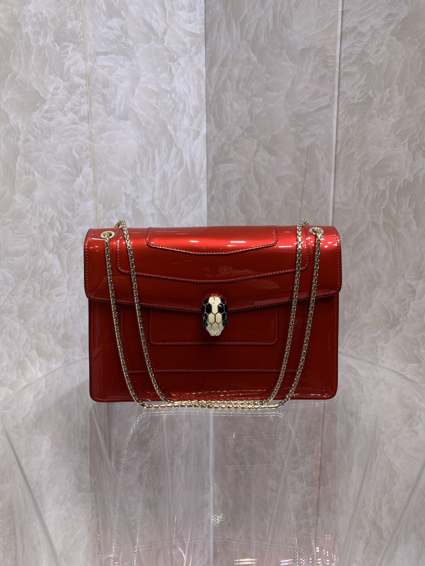 Bagsaaa Bv1g*ai Serpenti in Love Bag Red - 28*18*7CM