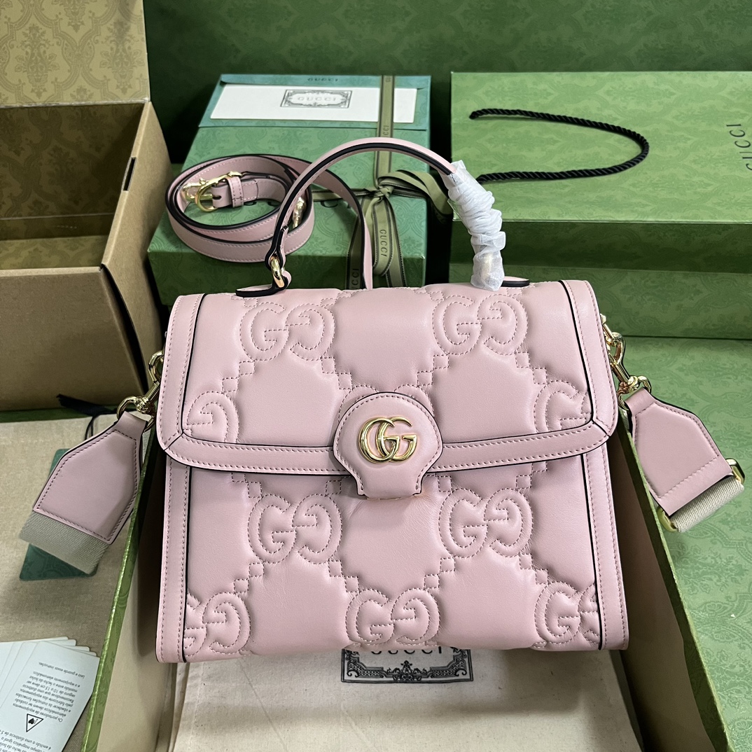 Bagsaaa GG Matelassé pink handbag - 25.5x 20.5x 12.5cm