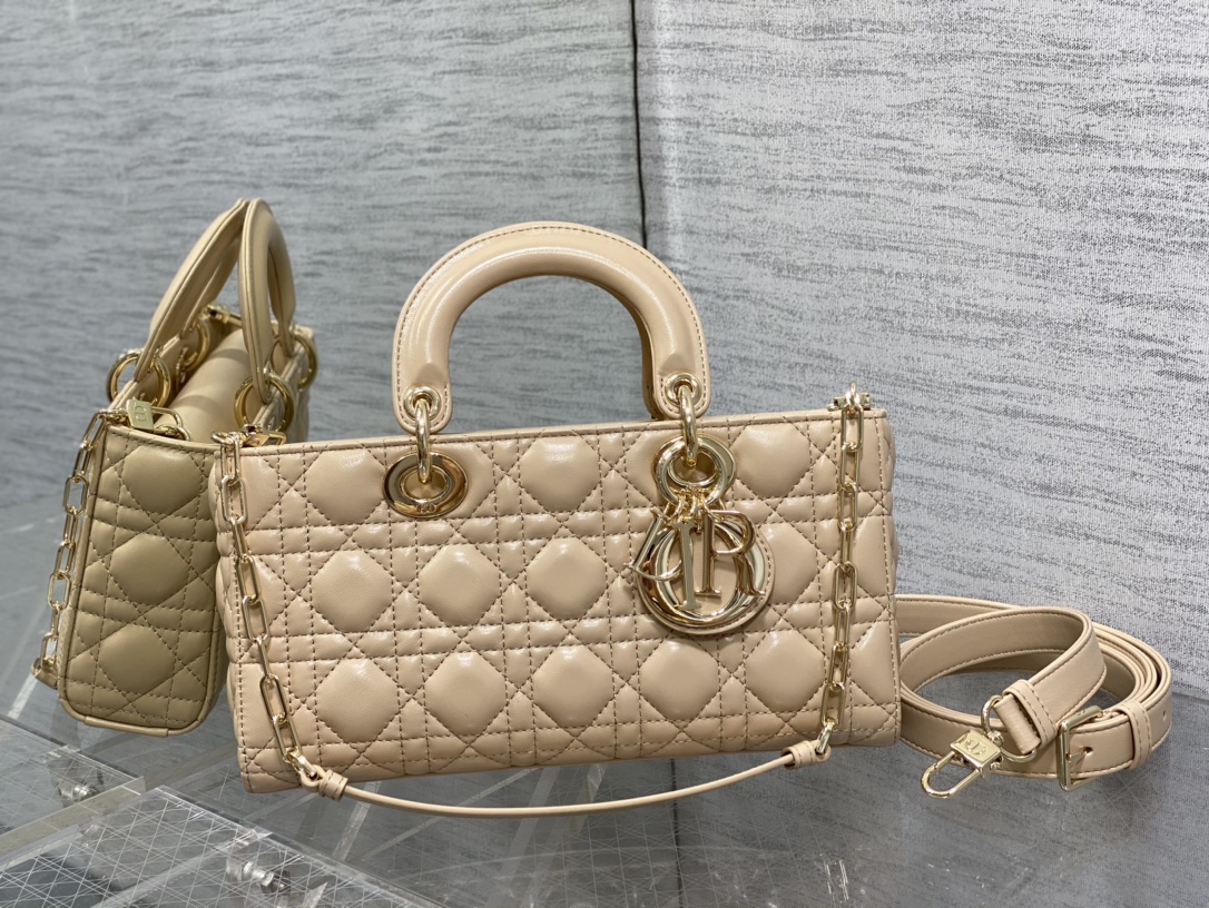 Bagsaaa D10r Lady D - Joy Medium Beige Bag - 26 x 13.5 x 5 cm