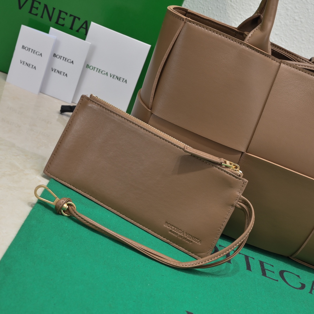 Bagsaaa B0tt*ga Ven*ta Arco Tote Brown Bag - 36*24*12cm