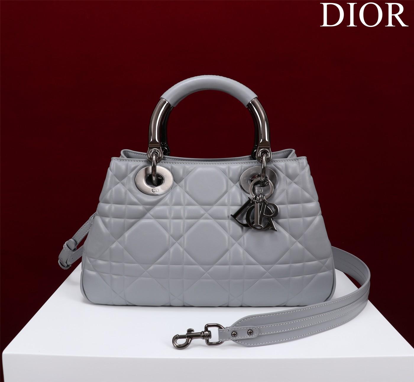 Bagsaaa D10r Lady 95.22 Grey Bag Black Hardware - 30×19×12cm