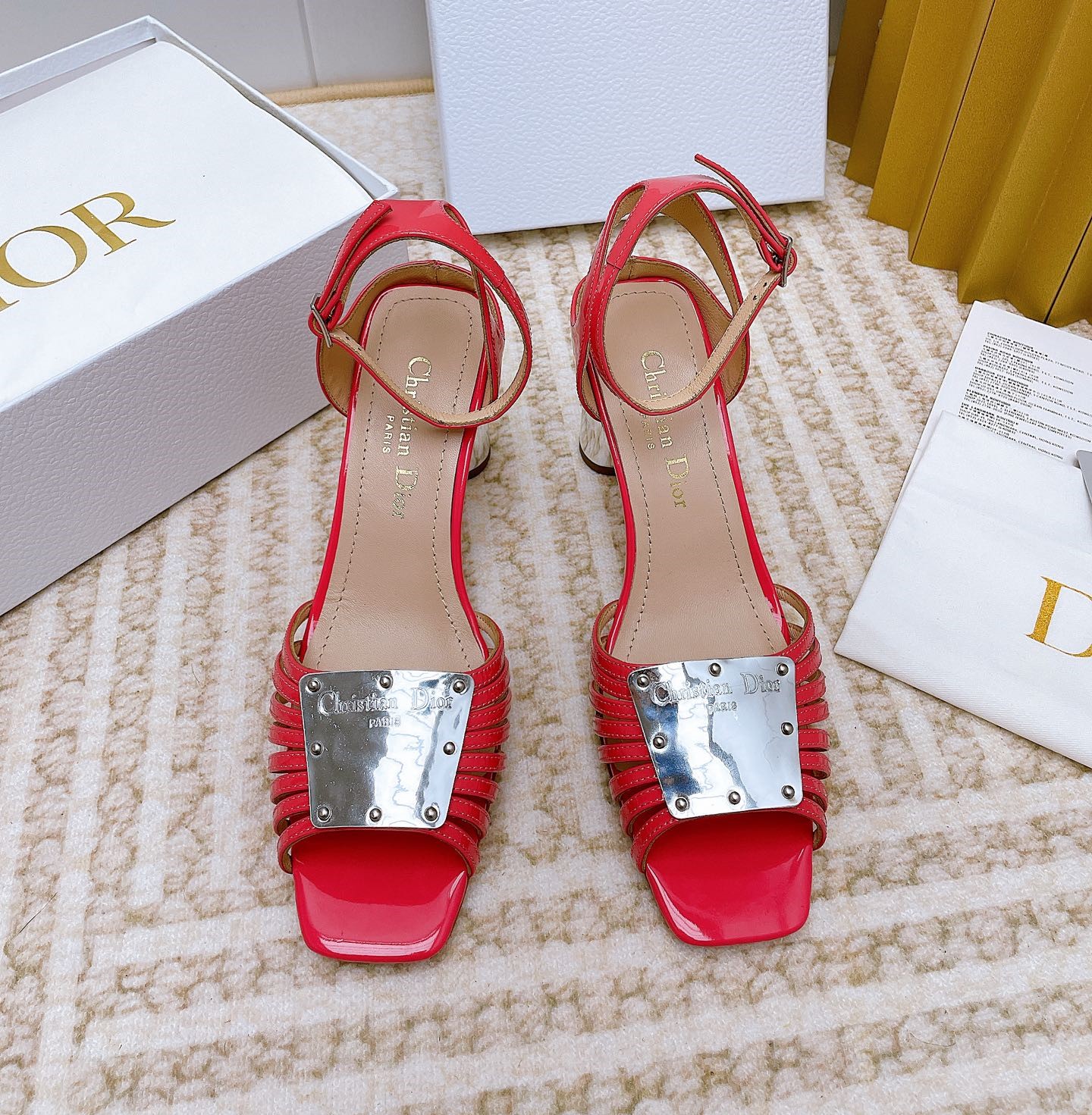 Bagsaaa D10r La Parisienne Heeled Sandal Red 10cm