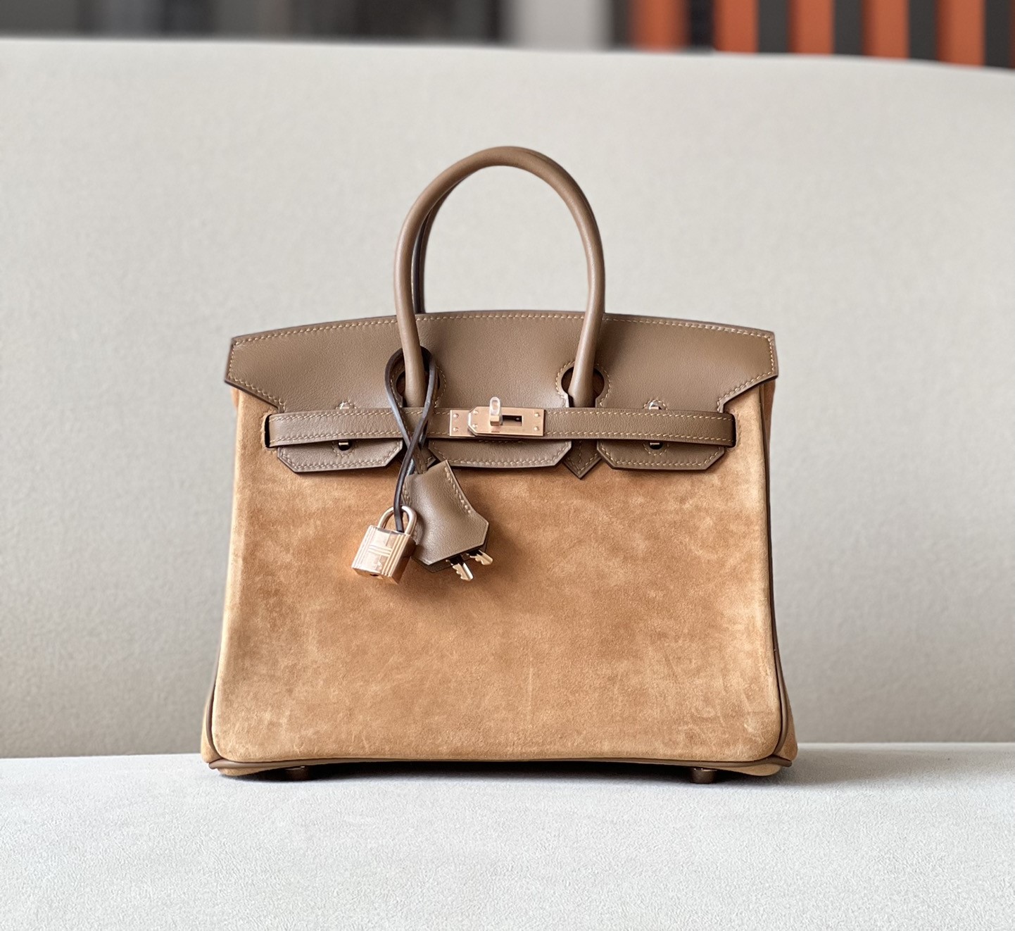 H**me5 Birkin 25 GRIZZLY/SWIFT Brown Bag