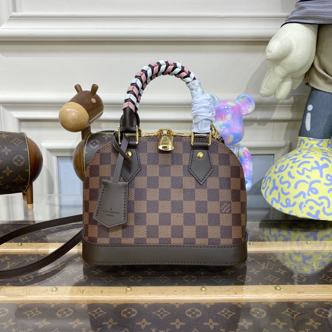 Bagsaaa L0vis Vvtt0n Alma BB Ma1s0n Damier Ebene - 23.5 x 17.5 x 11.5 cm 