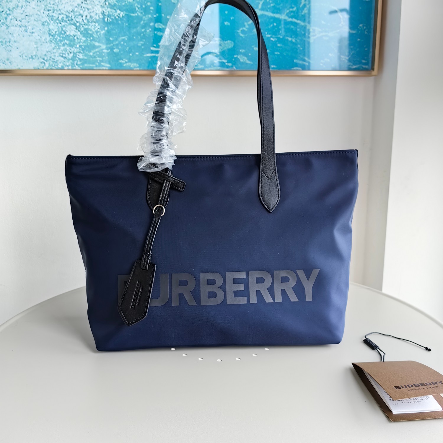 Bagsaaa Bv*b*rry Nylon Blue Tote - 30X24x11cm (40cm)