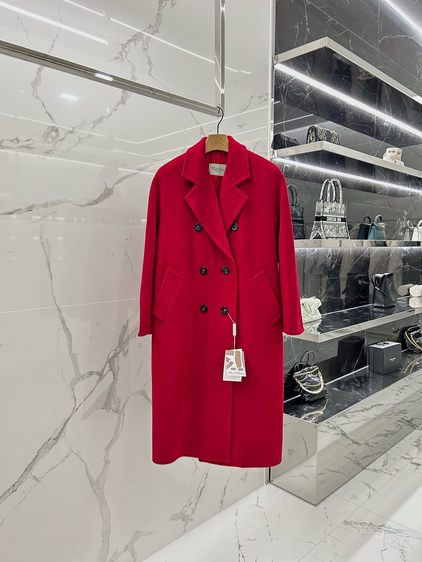 Bagsaaa Max Mara Red Wool Long Coat