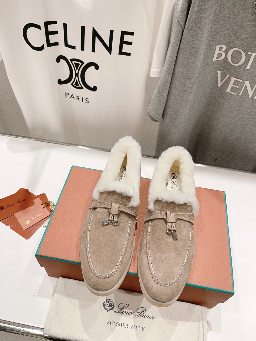 Bagsaaa L0r0 P1ana Winter Loafers Grey