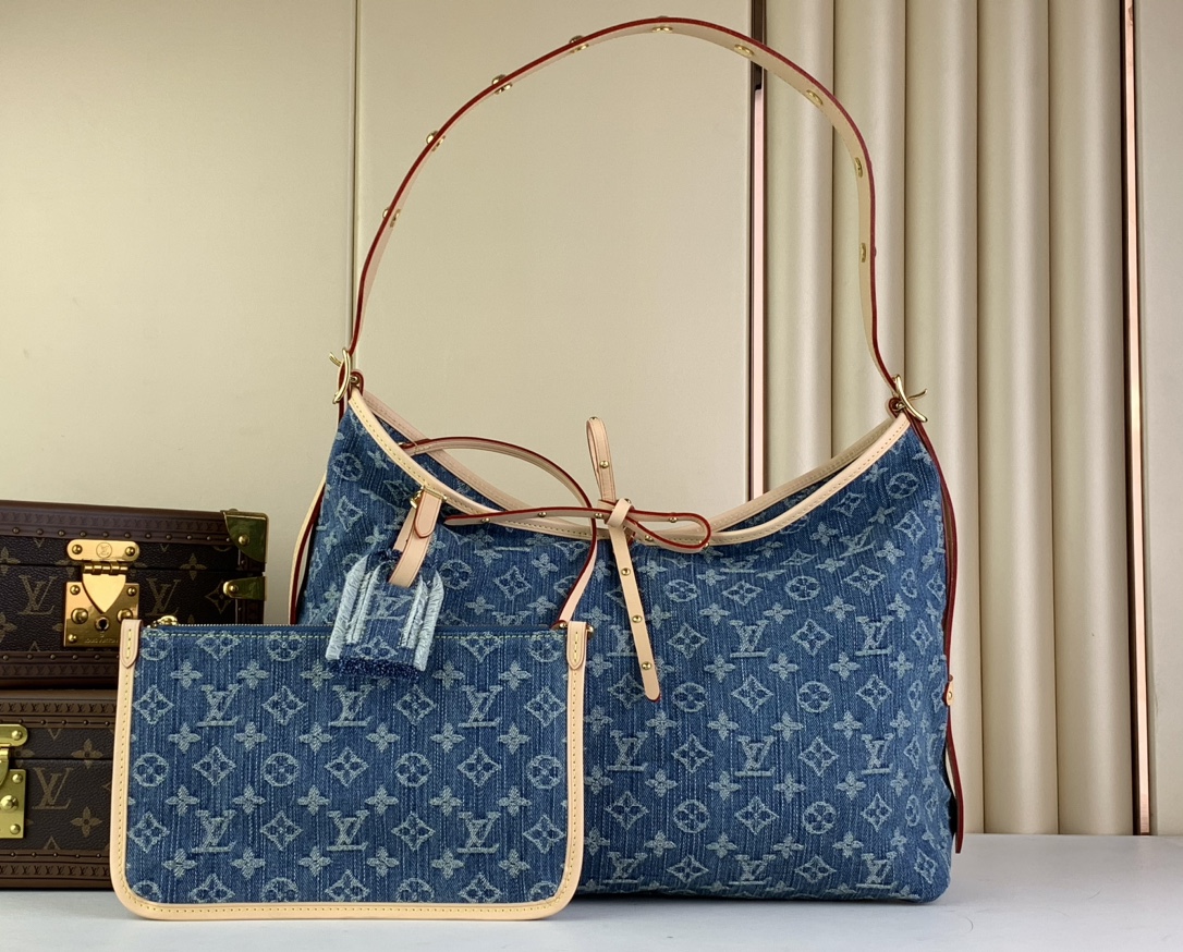 Bagsaaa L0vis Vvtt0n Carryall Monogram Denim - 39 x 30 x 15 cm