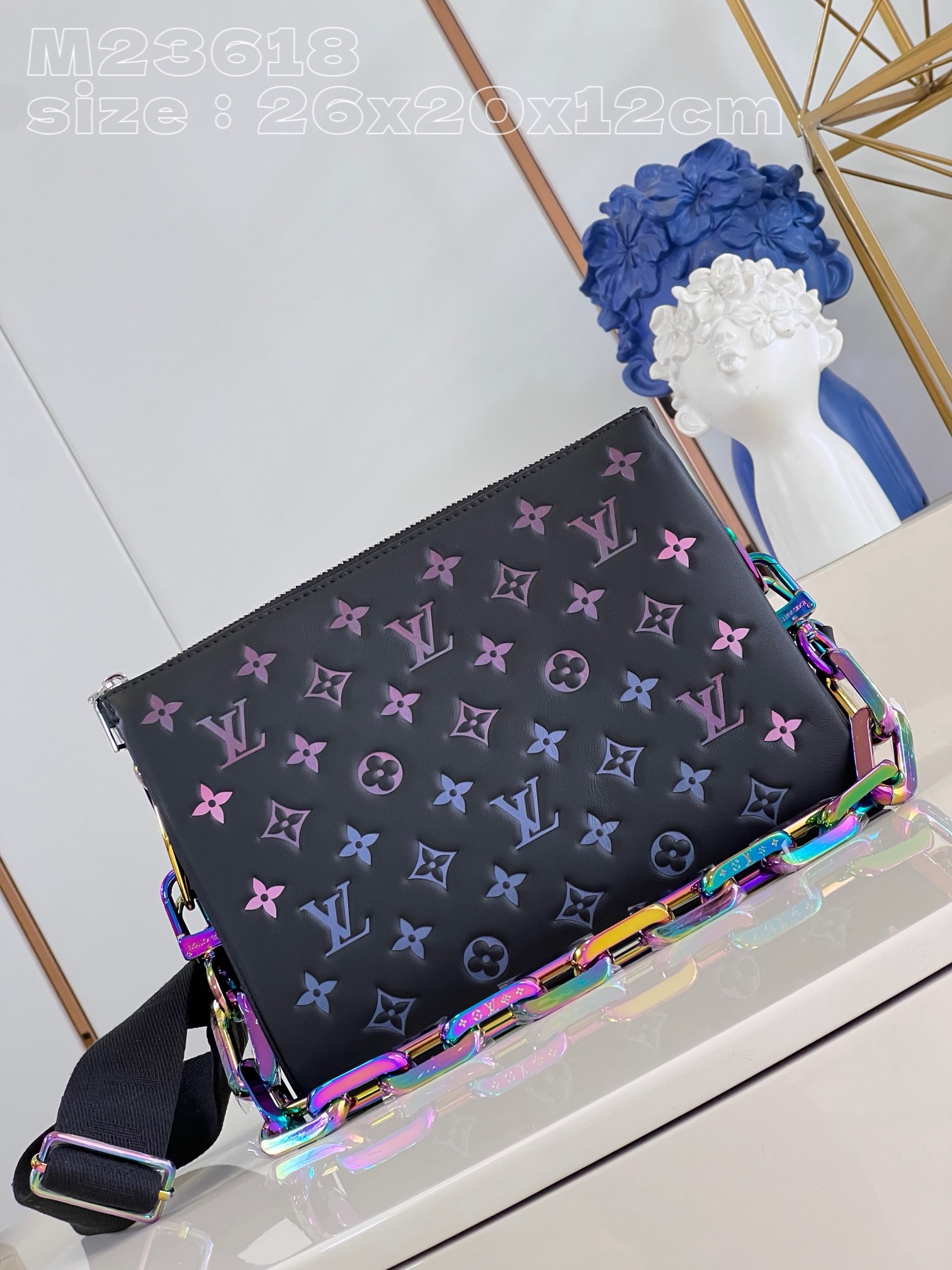Bagsaaa L0vis Vvtt0n Coussin Pm Ski Black - 26 x 20 x 12 cm