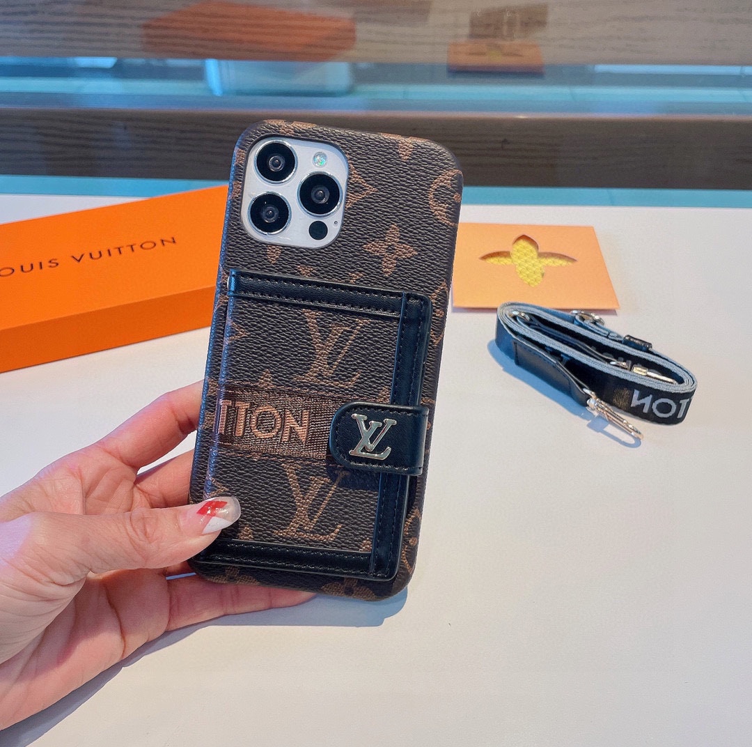 Bagsaaa L0vis Vvtt0n Monogram With Wallet Phone Case
