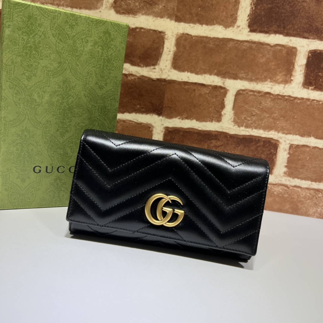 Bagsaaa Gvc*1 Marmont Long Wallet in black - 19*10.5*3CM