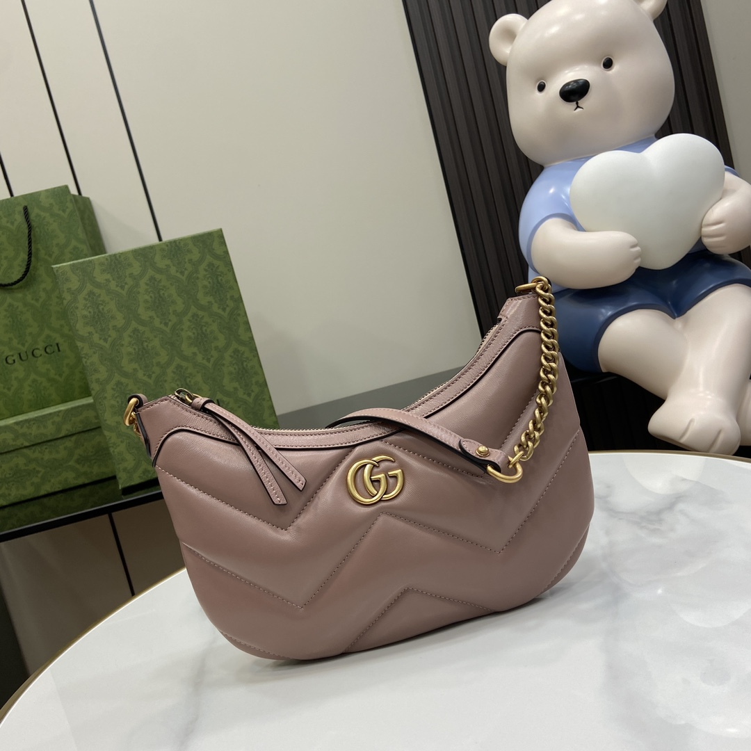 Bagsaaa Gvc*1 GG Marmont Small Shoulder Bag Pink - 17x 26x 4cm
