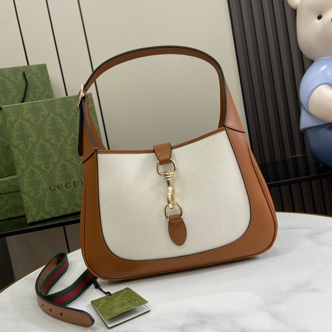 Bagsaaa Gvc*1 Jackie Small Shoulder Bag 782849 White Canvas - 27.5x19x4 cm