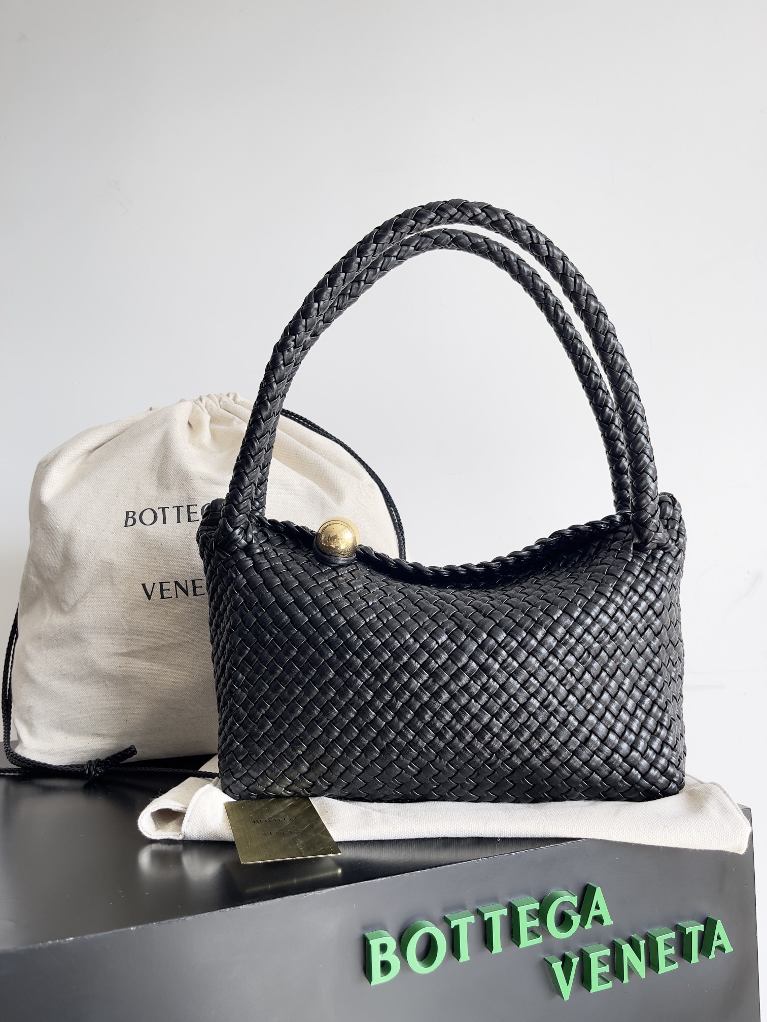 Bagsaaa B0tt*ga Ven*ta Tosca Shoulder Bag Black - 27*9*18cm