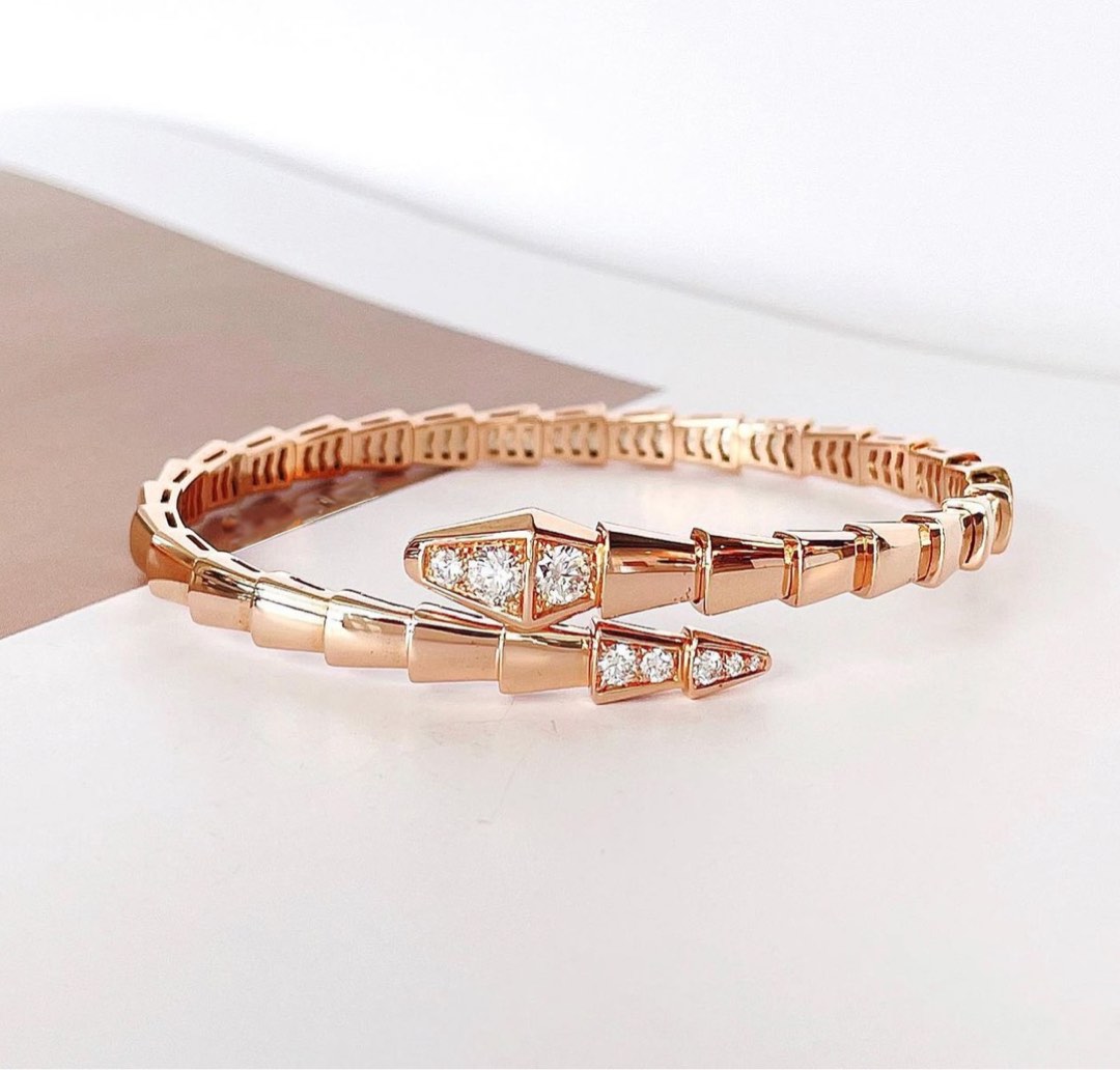 Bagsaaa Bv1g*ai Serpenti Viper Bracelet Rose Gold Color
