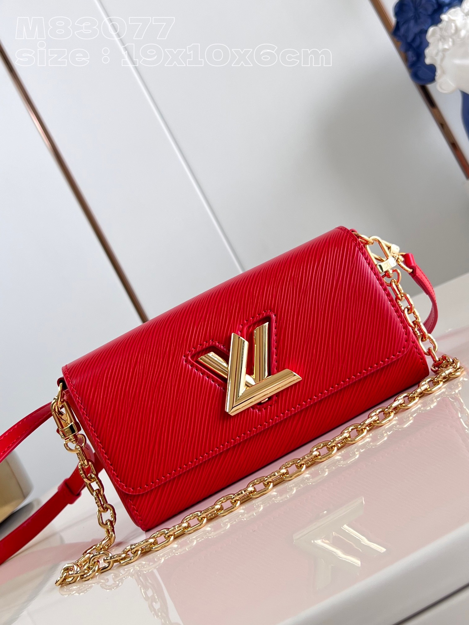 Bagsaaa L0vis Vvtt0n M83593 Twist West Pochette Bag Red - 19 x 10.5 x 6.5 cm