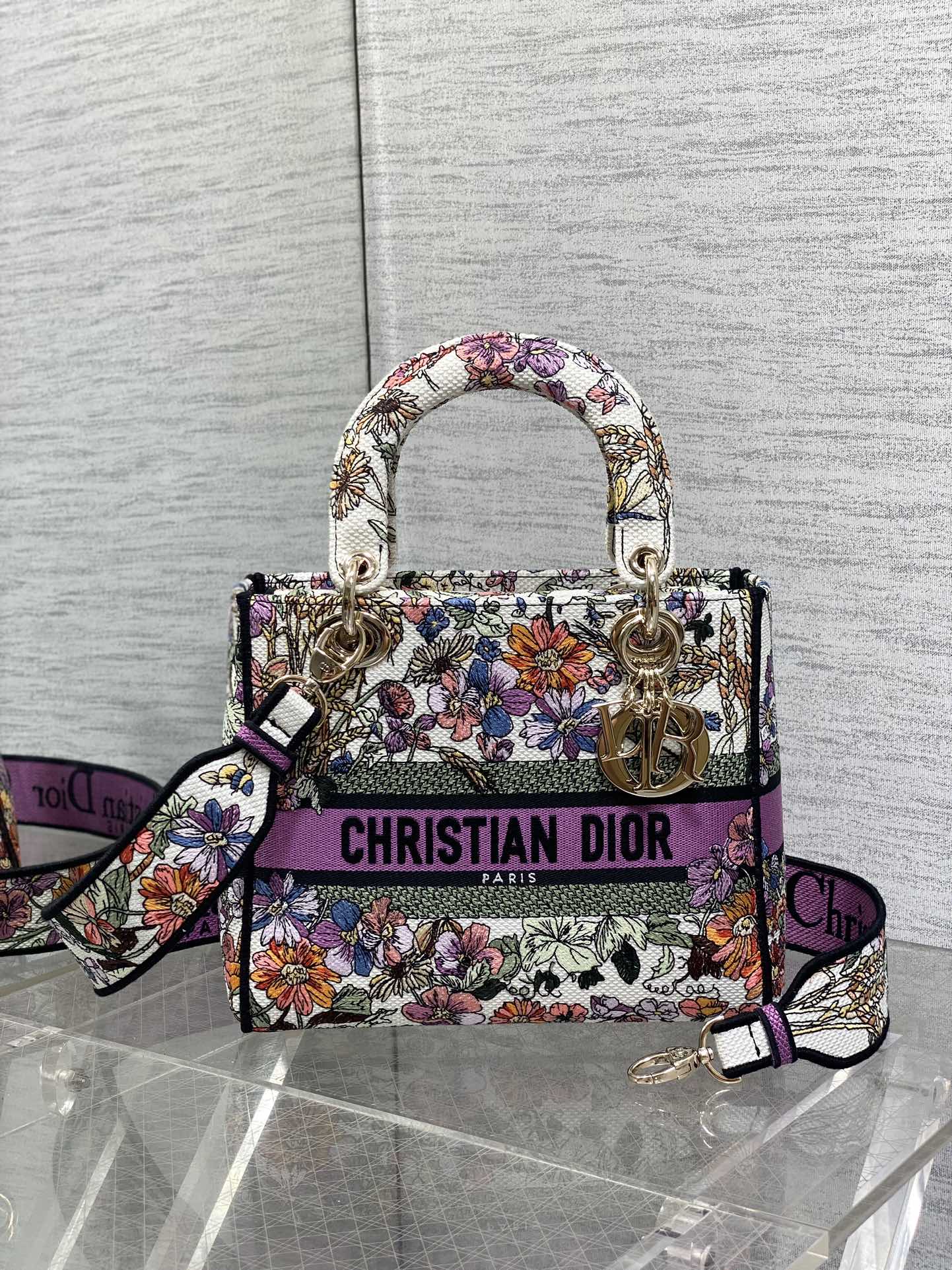 Bagsaaa D10r Medium Lady D-Lite Bag white multicolor D10r 4 Saisons - 24 x 21 x 12 cm