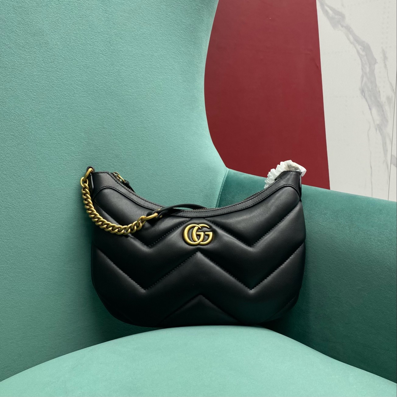 Bagsaaa Gvc*1 GG Marmont small shoulder bag 777263 black - 17 x 26 x 4cm