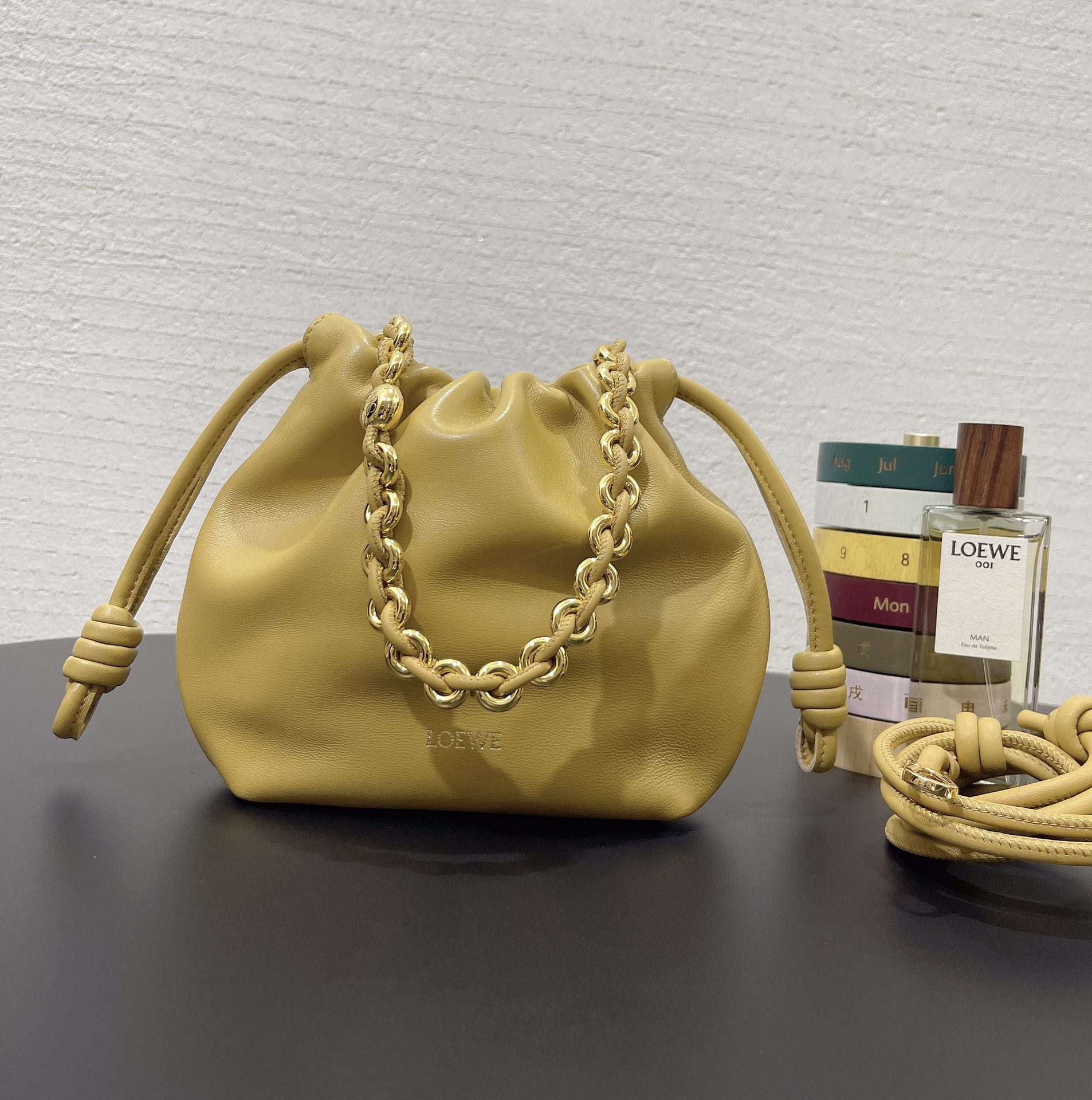 Bagsaaa L0ew* Mini Flamenco Purse bag in mellow nappa lambskin sahara - 23X17X5.5 cm