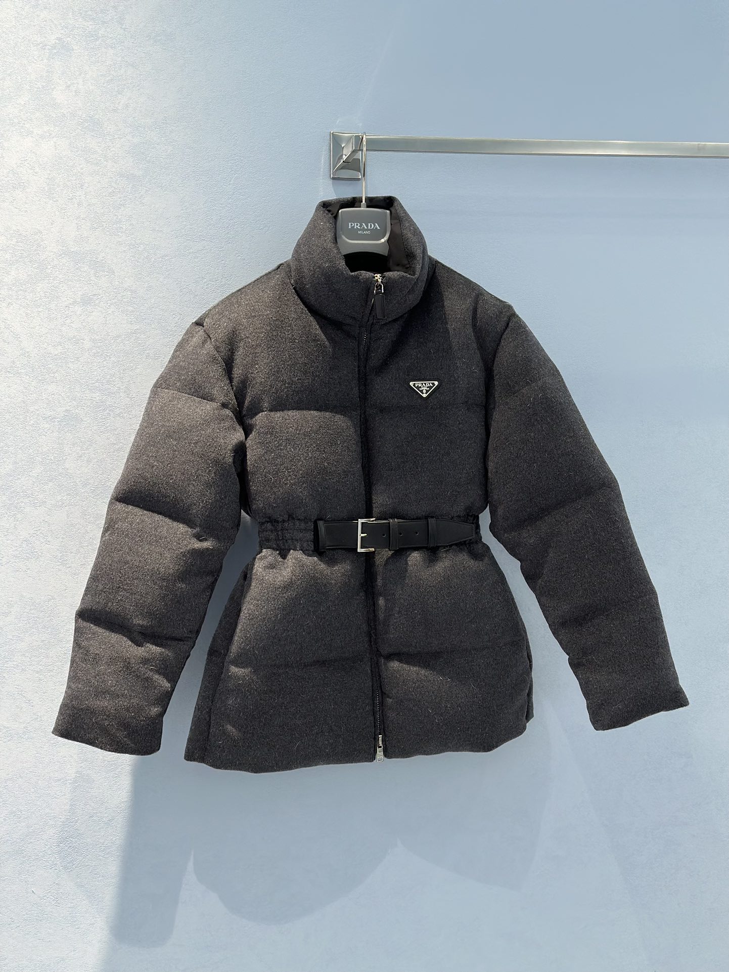 Bagsaaa Pra*a Flannel down jacket Slate Gray
