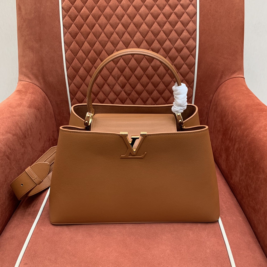 Bagsaaa L0vis Vvtt0n M24879 Capucines GM Souple Bag Brown - 38 x 23 x 16 cm