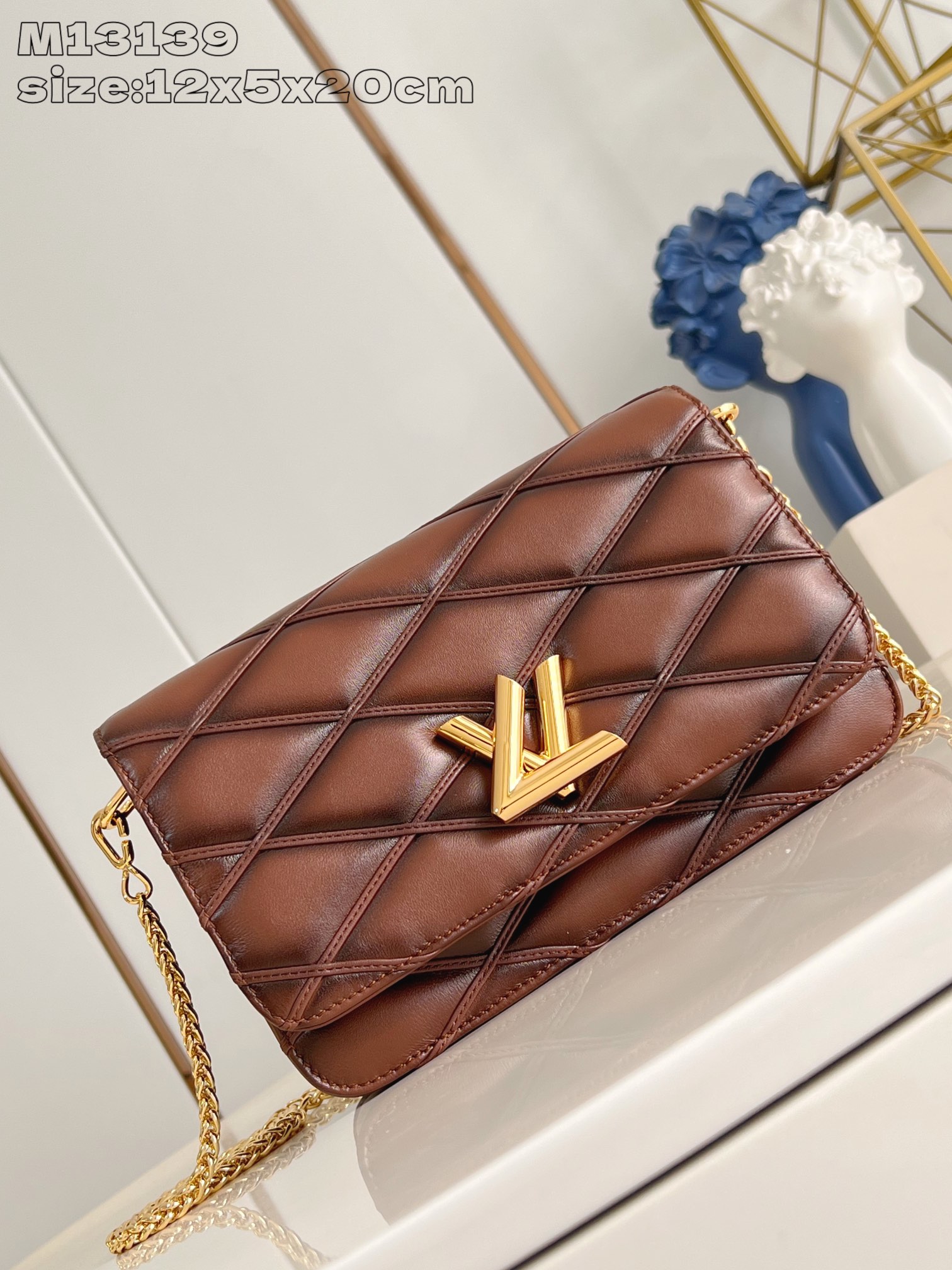 Bagsaaa L0vis Vvtt0n M13841 Wallet On Chain GO-14 Tan - 12 x 5 x 20 cm