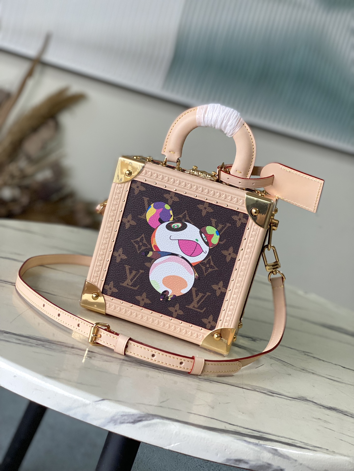 Bagsaaa M13127 Drop LV x TM Mini Square Trunk Panda - 17 x 17 x 8 cm