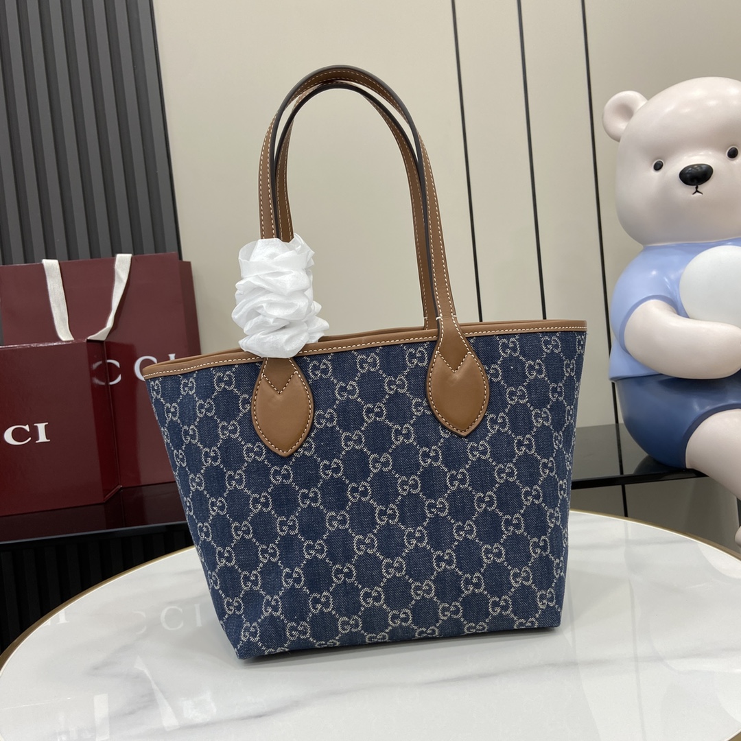 Bagsaaa Gvc*1 Totissima small tote bag 820496 Blue GG denim - 22cm