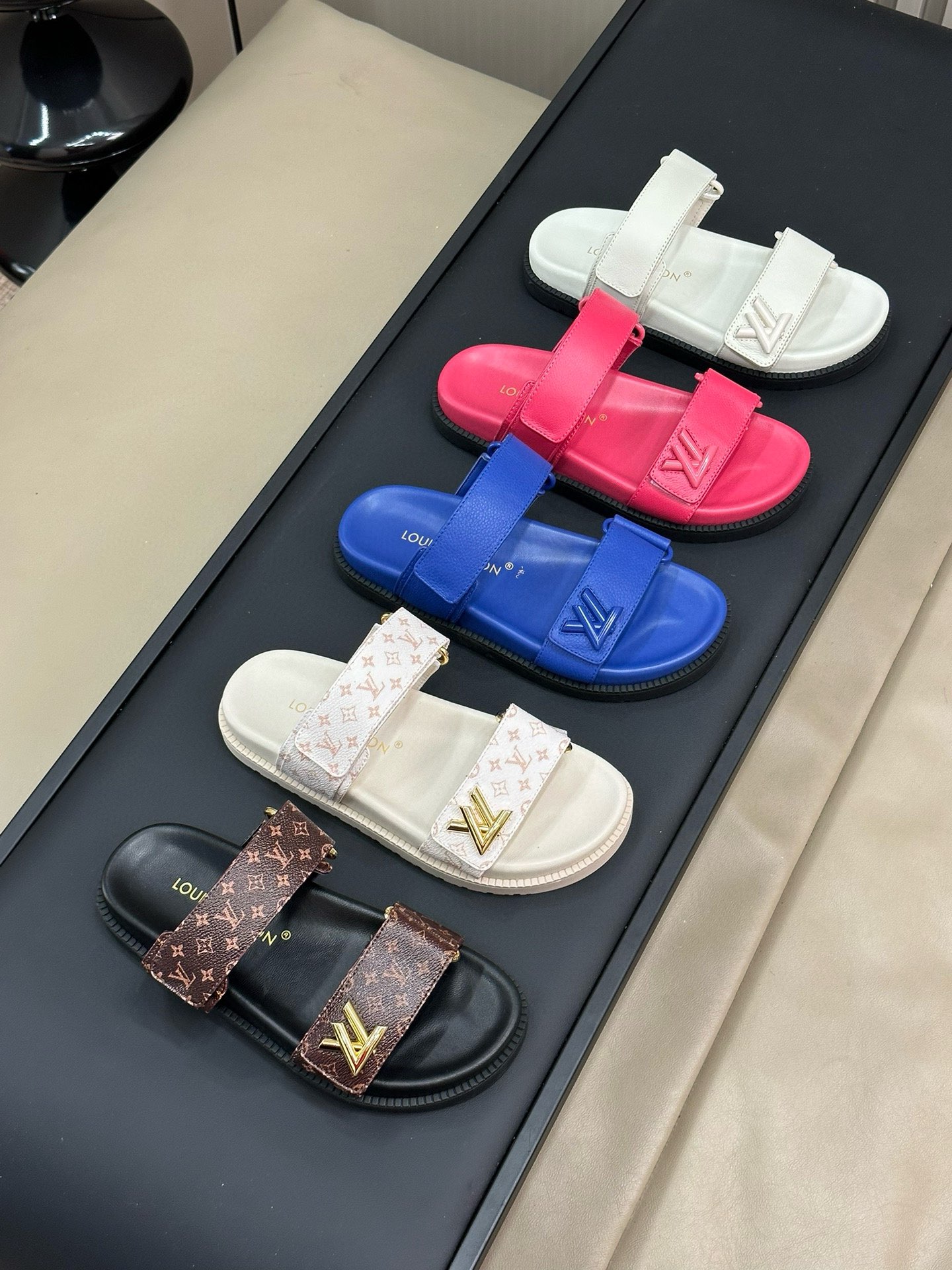 Bagsaaa LV Sunset Flat Comfort Mule Pink