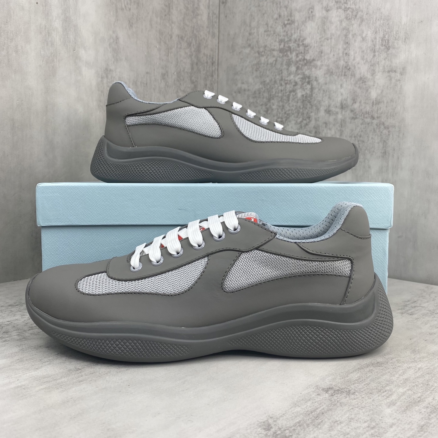 Bagsaaa Pra*a America's Cup Soft rubber and bike fabric sneakers gray