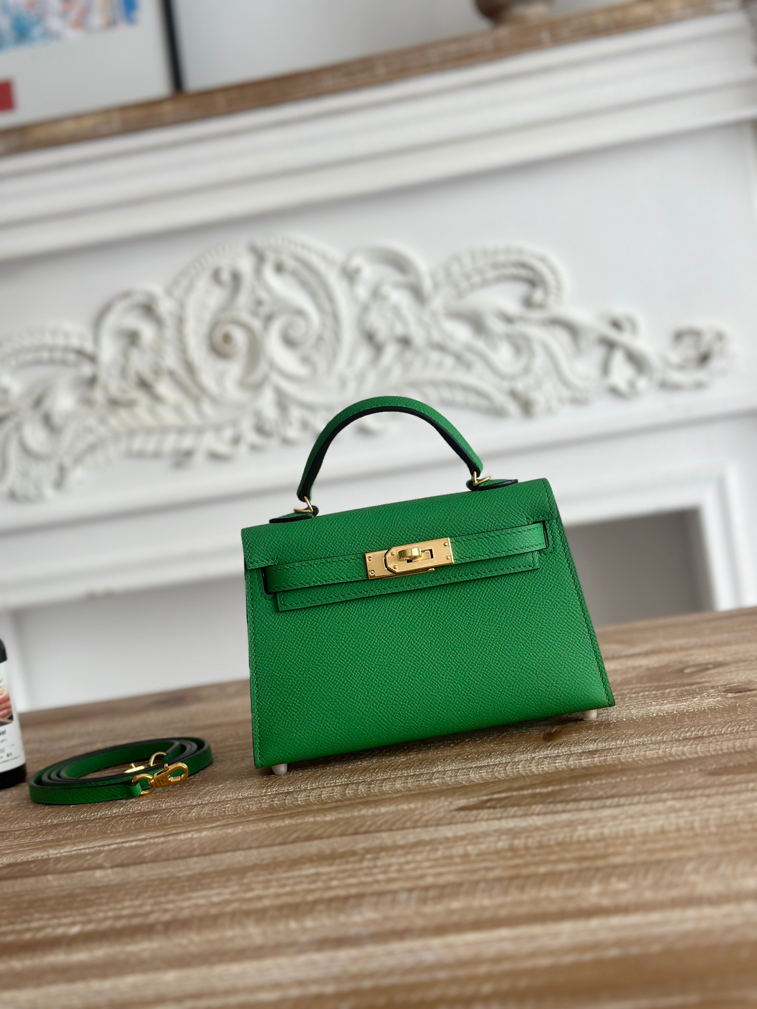 Bagsaaa H**me5 Mini Kelly Green epsom & Gold hardware - 19cm