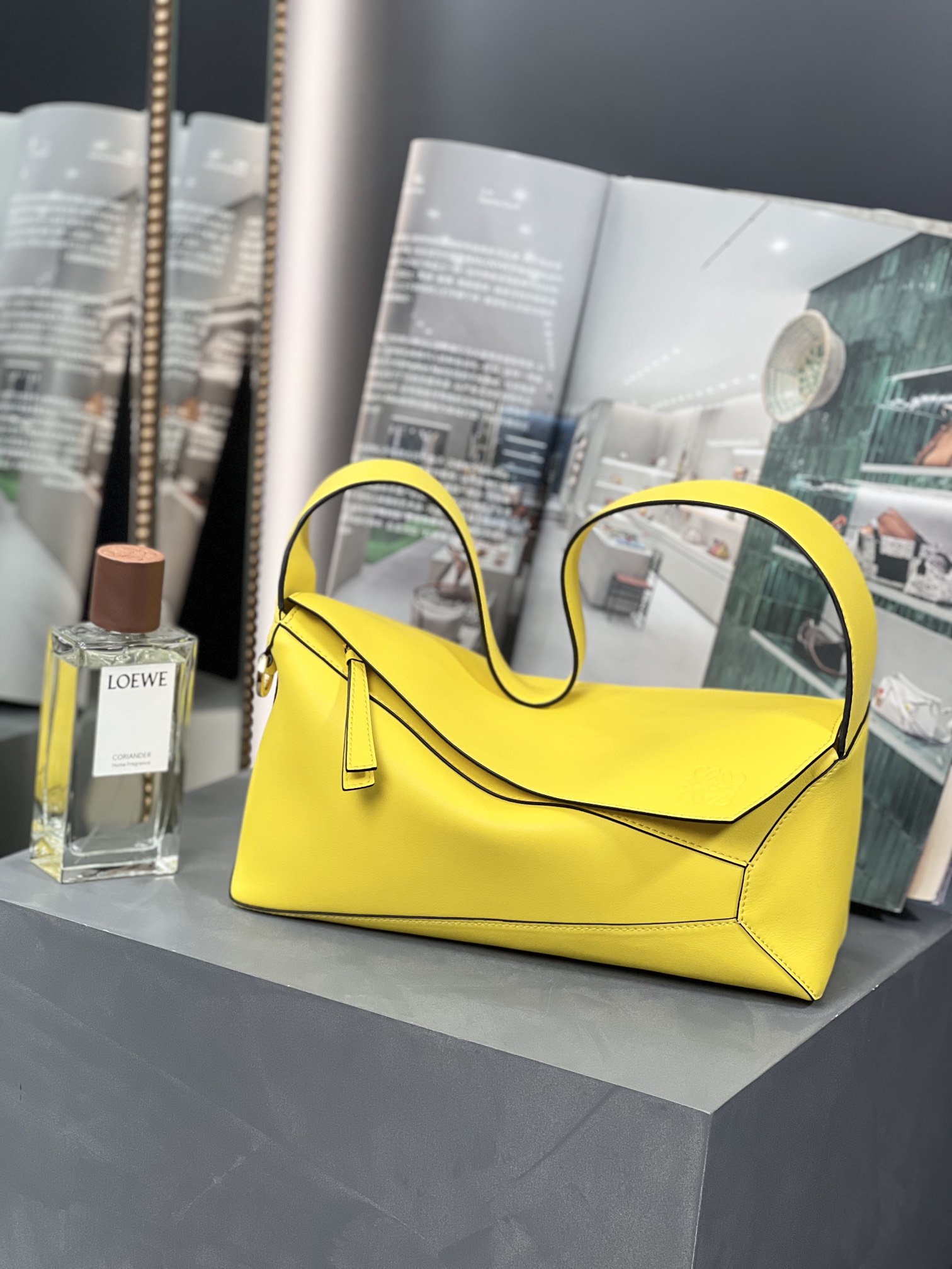Bagsaaa L0ew* Puzzle Hobo leather handbag yellow - 29cm