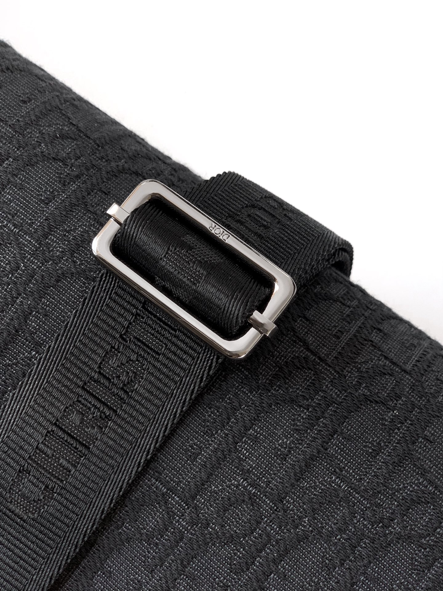 Bagsaaa D10r Saddle Belt Bag Black D10r Oblique Jacquard and Black Grained Calfskin - 39cm