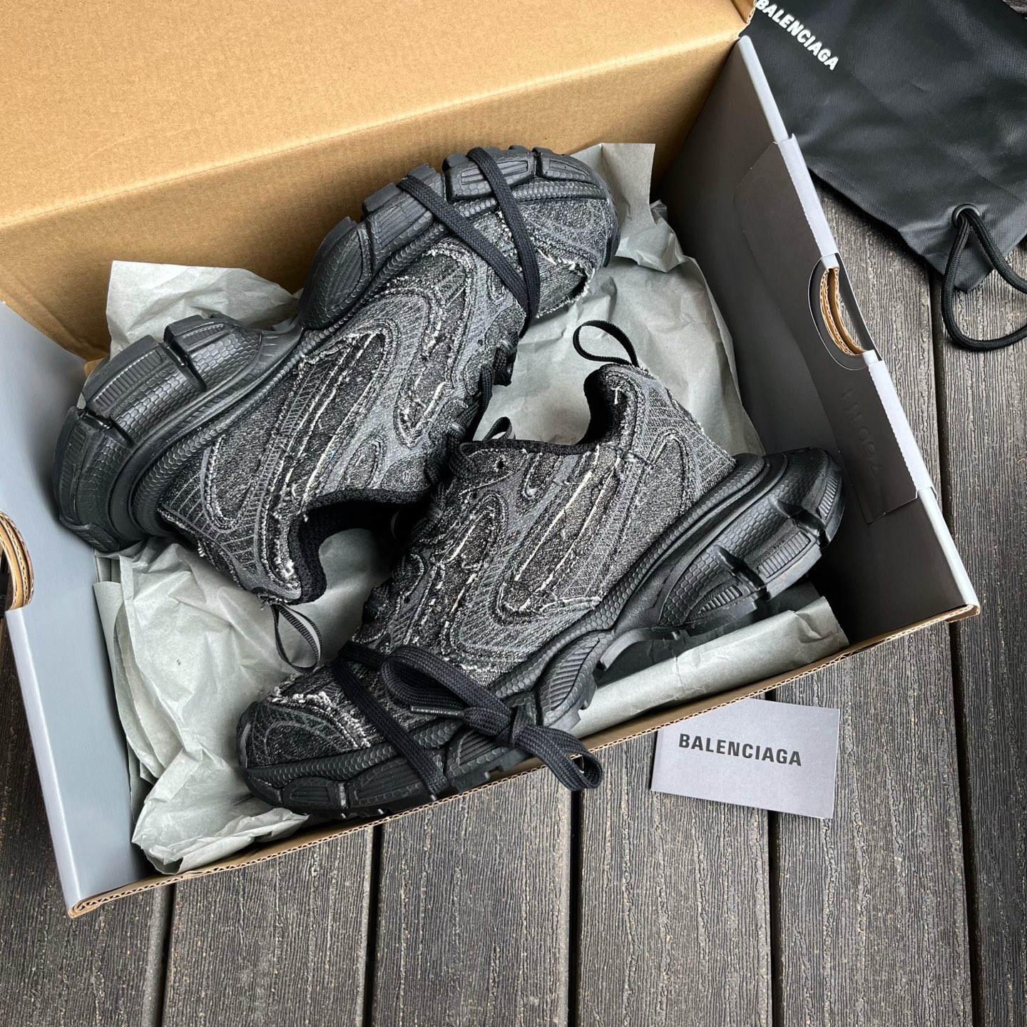Bagsaaa 3XL Ba1en*iaga Sneaker in black denim